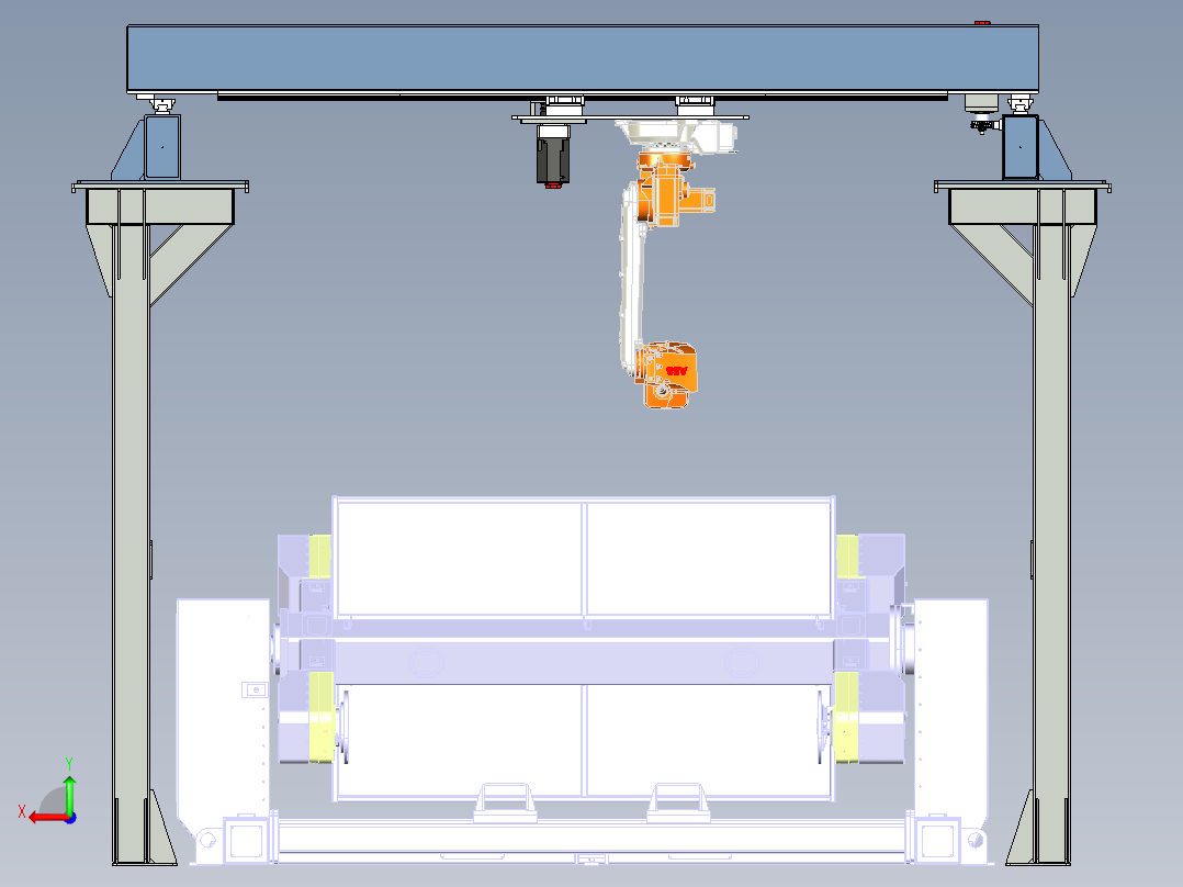 机器人焊接后视图