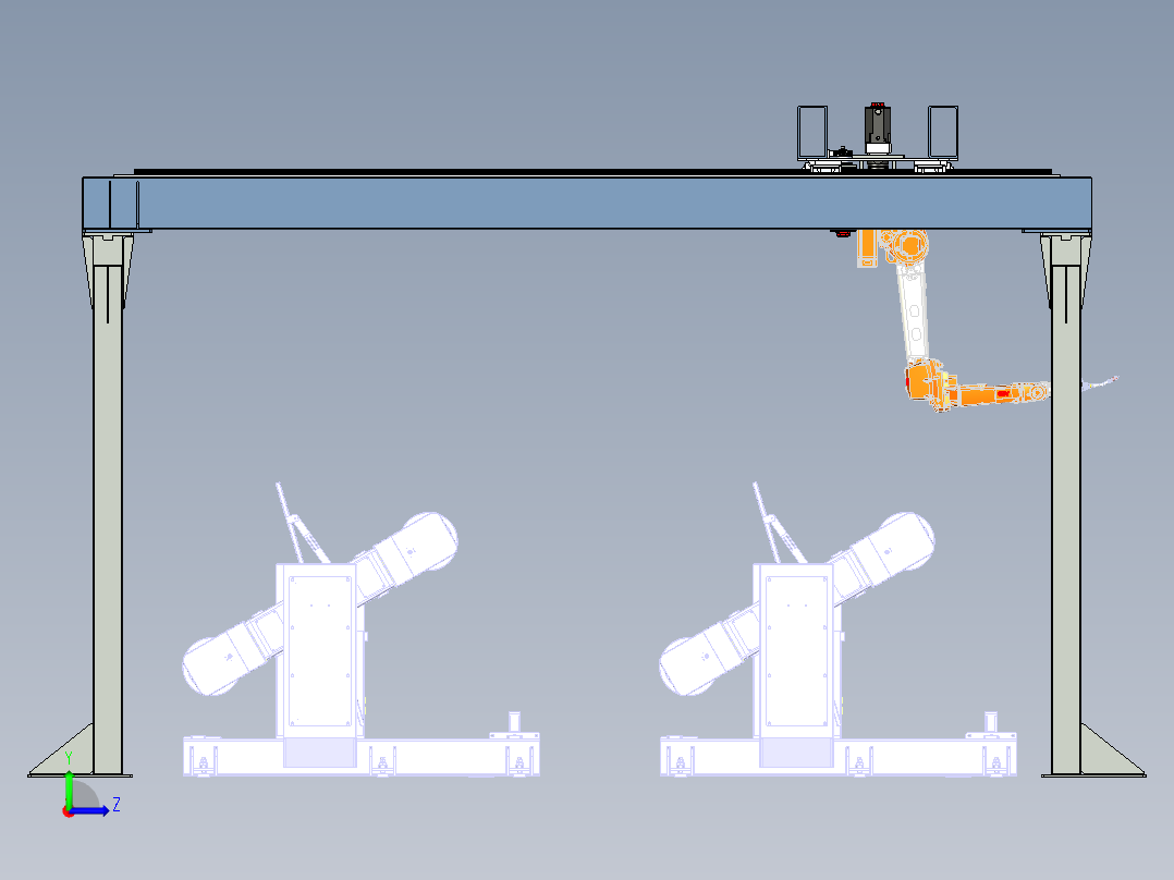机器人焊接左视图