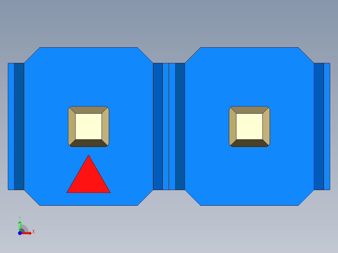 彩色公头100mil（2.54mm）系列-DS1021_blue_1x02p_100mil_Type19_rev1.0前视图