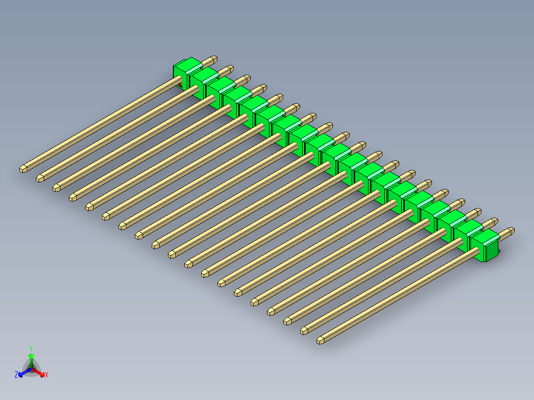 彩色公头100mil（2.54mm）系列-DS1021_green_1x19p_100mil_Type43_rev1.0
