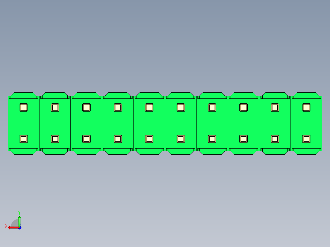 彩色公头100mil（2.54mm）系列-DS1021_green_2x10p_100mil_Type19_rev1.0后视图