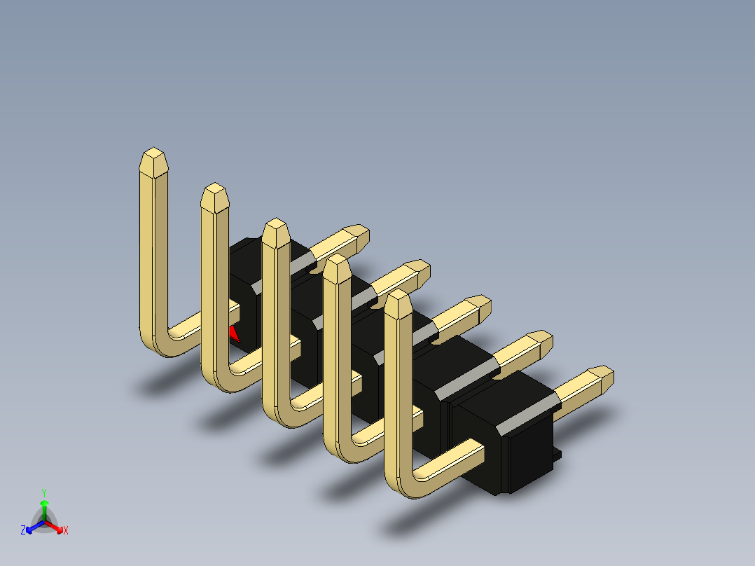 彩色公排针 100mil 2.54mm 系列-DS1022_black_05p_100mil_TypeU_rev1.0