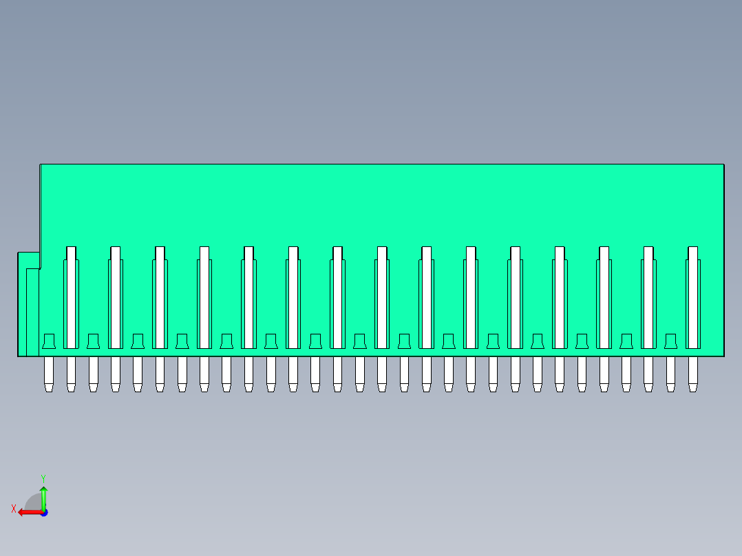 DEGSON 2EDG 系列 5.08mm 可插拔接线端子组-2EDGVTC-5.08-30P-14-00AH后视图