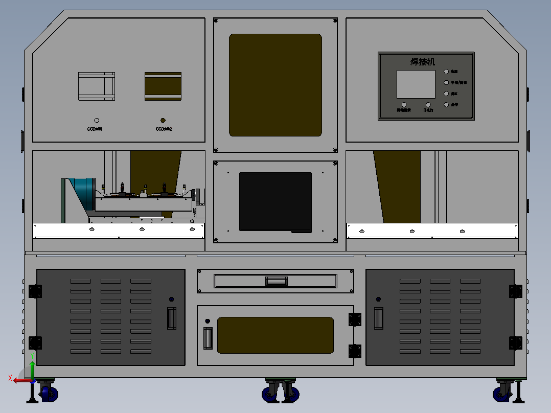 手机焊接机 3D模型自动化设备3D图纸3D模型后视图