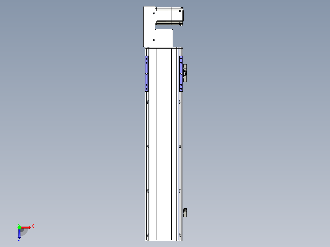 同步带滑台-半封闭B17H-L50-S600-L-P75-D3俯视图