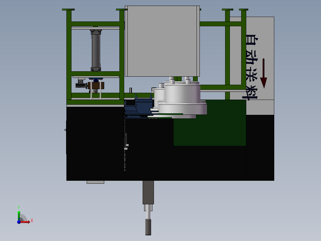 马达组装流水线方案 自动化设备3D图纸3D模型前视图