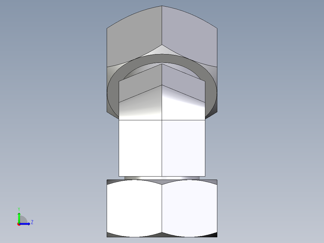 卡套式工业通用硬管接头EO_Swivel_nut_45_deg_elbow_EV25ZS71左视图