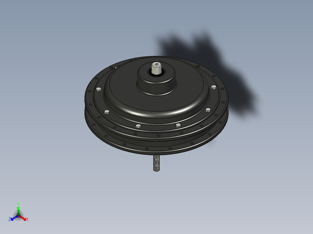 简单的轮毂电机组装--STP正等轴测图