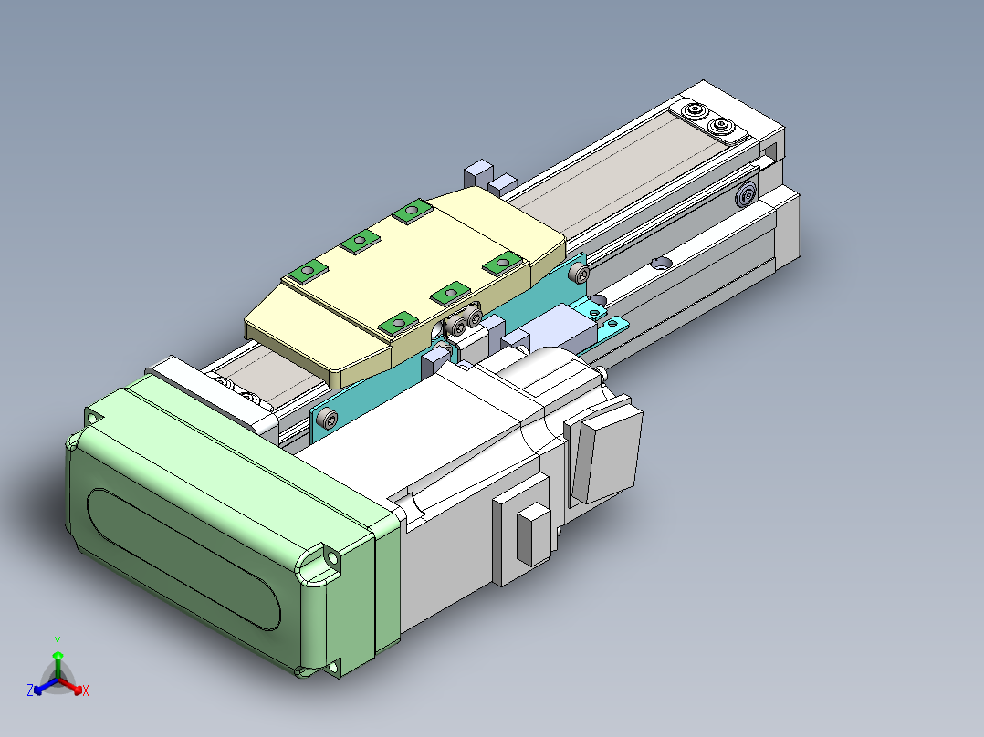 GTH内嵌丝杆全封闭GTH4-BL-100W正等轴测图