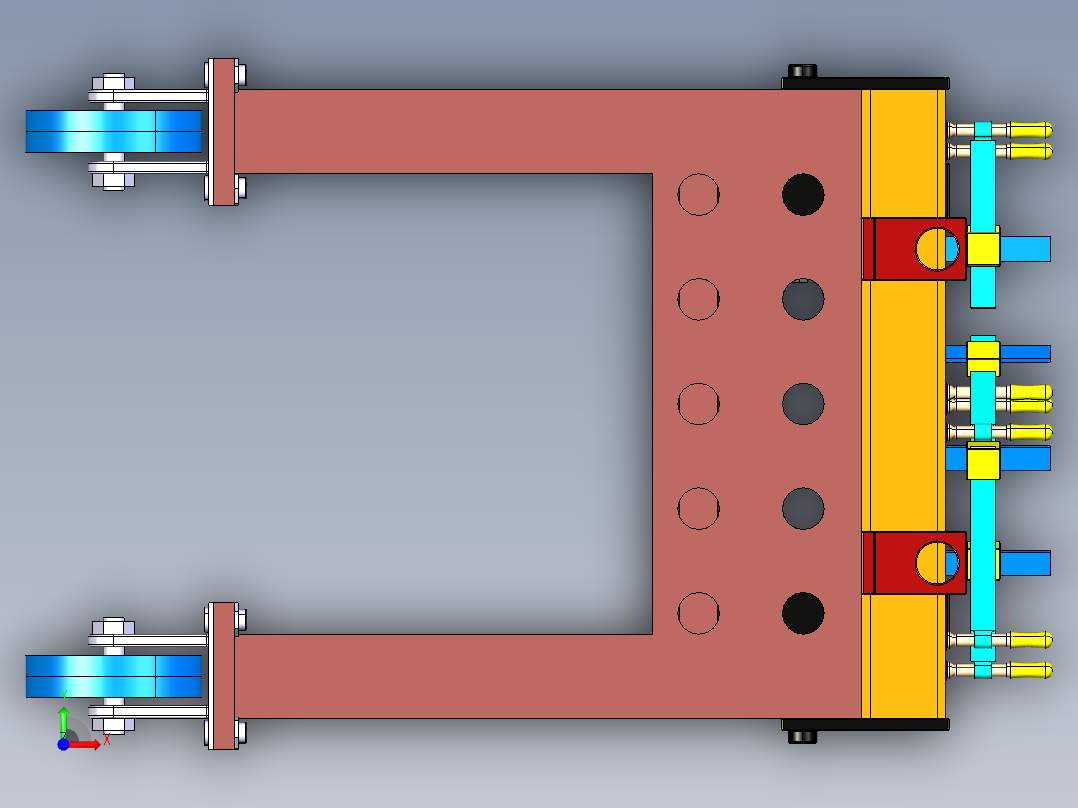 焊接工装夹具前视图