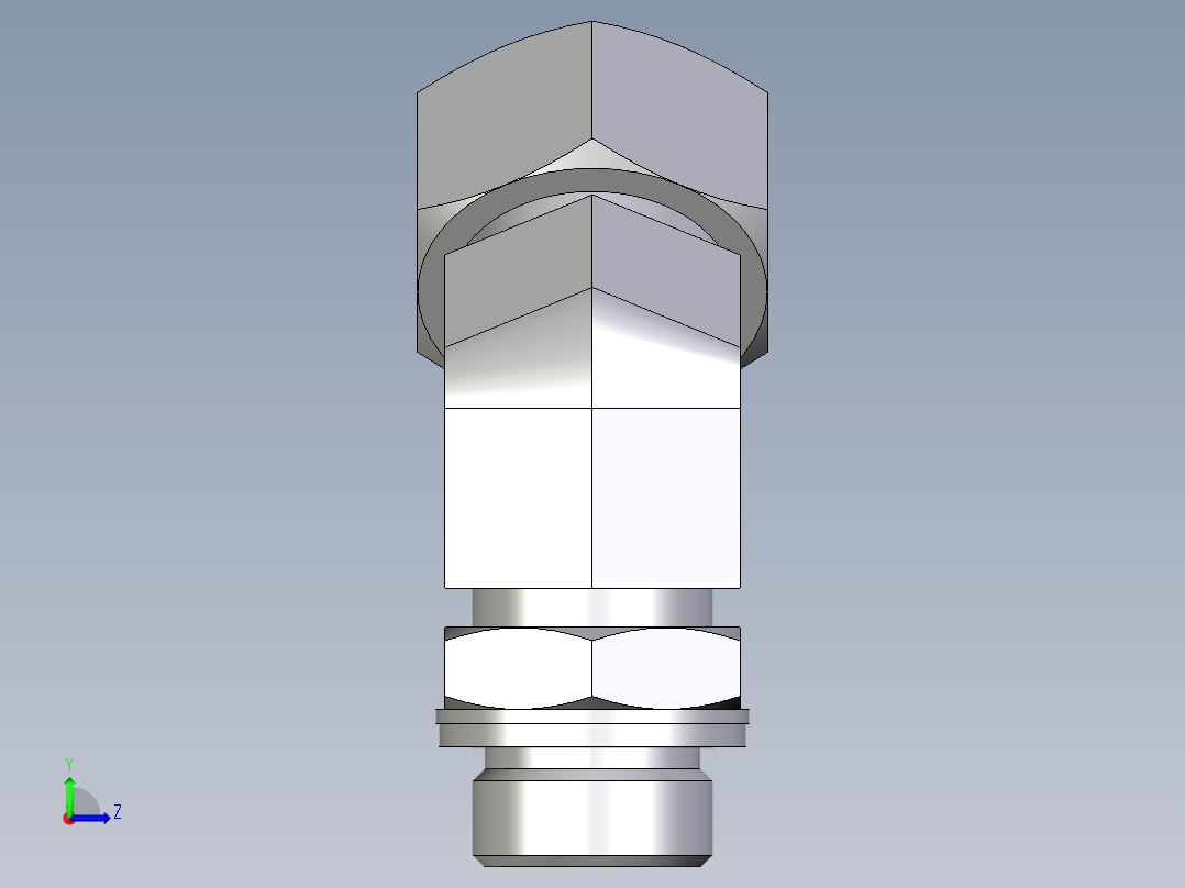 卡套式工业通用硬管接头EO_Adjustable_locknut_45_deg_elbow_VEE18LMCF左视图