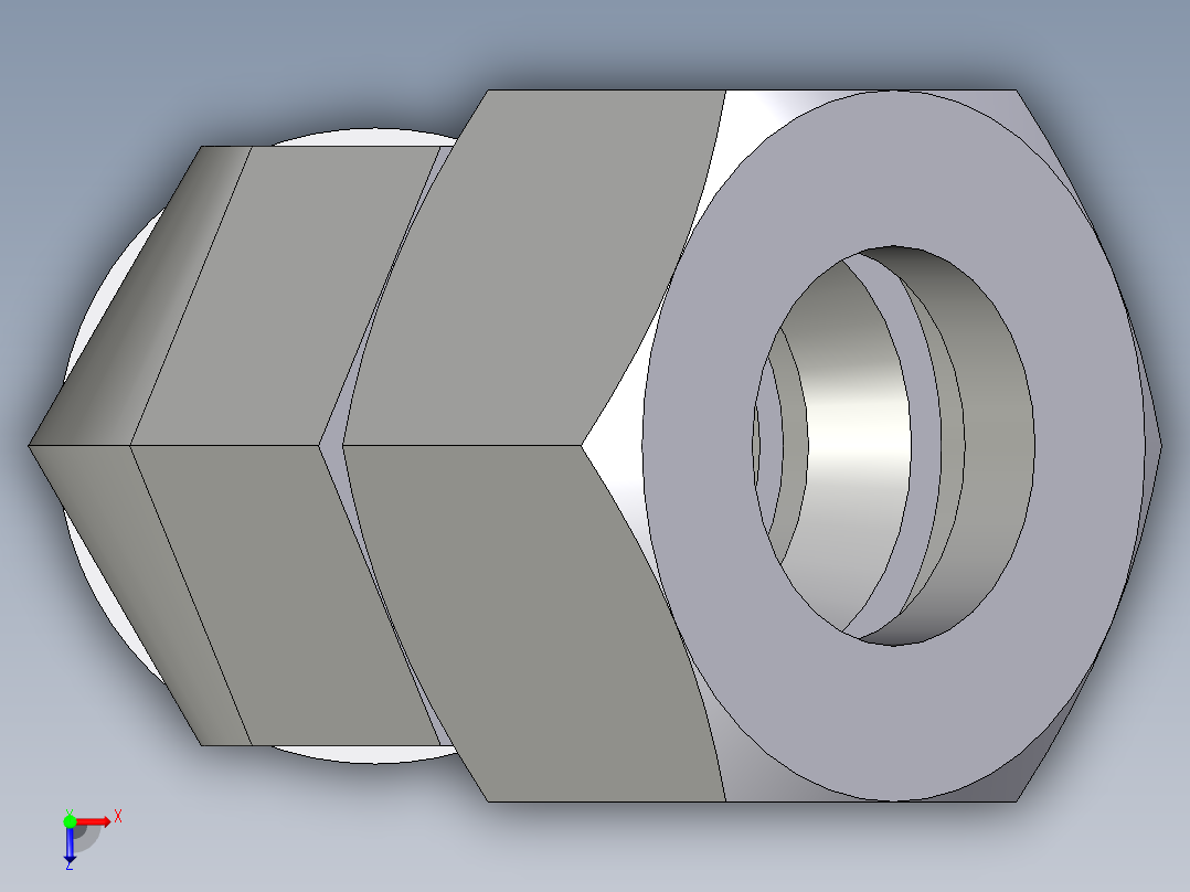 卡套式工业通用硬管接头EO_Adjustable_locknut_45_deg_elbow_VEE18LMCF俯视图