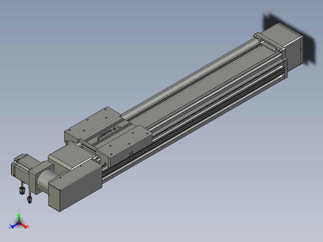 威洛博直线电机模组EB16-L208-S650-BL-ZP75-MS3-5K正等轴测图