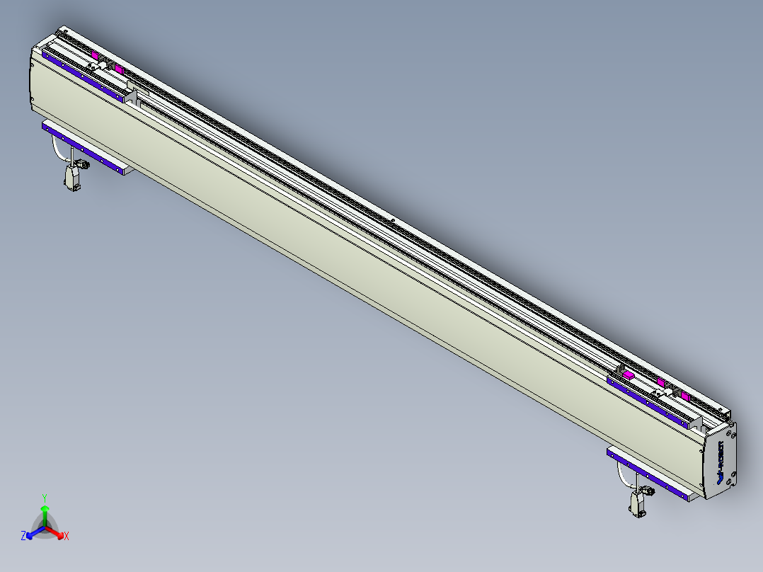 威洛博VL系列直线电机模组-2VL14S3-S1200正等轴测图
