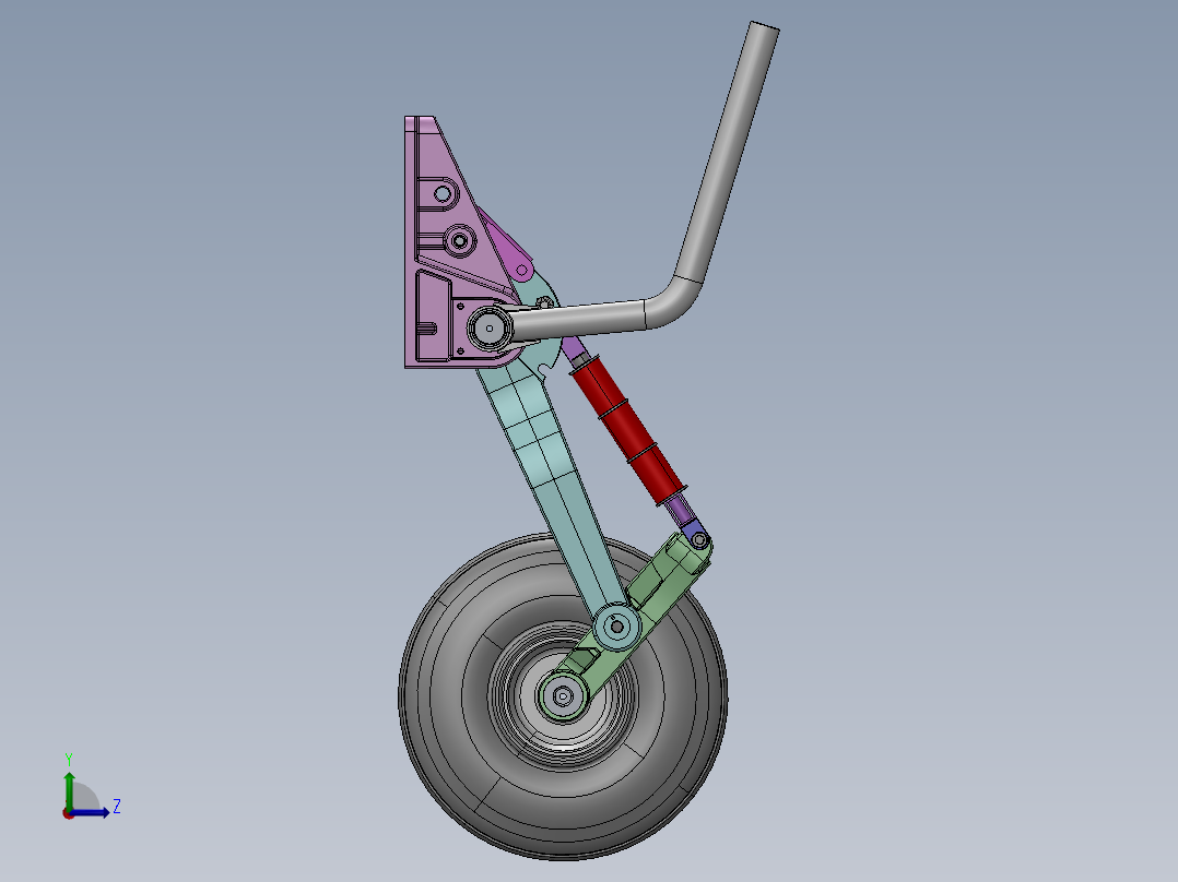 超飞FOURNIER RF-4固定翼飞机起落架左视图