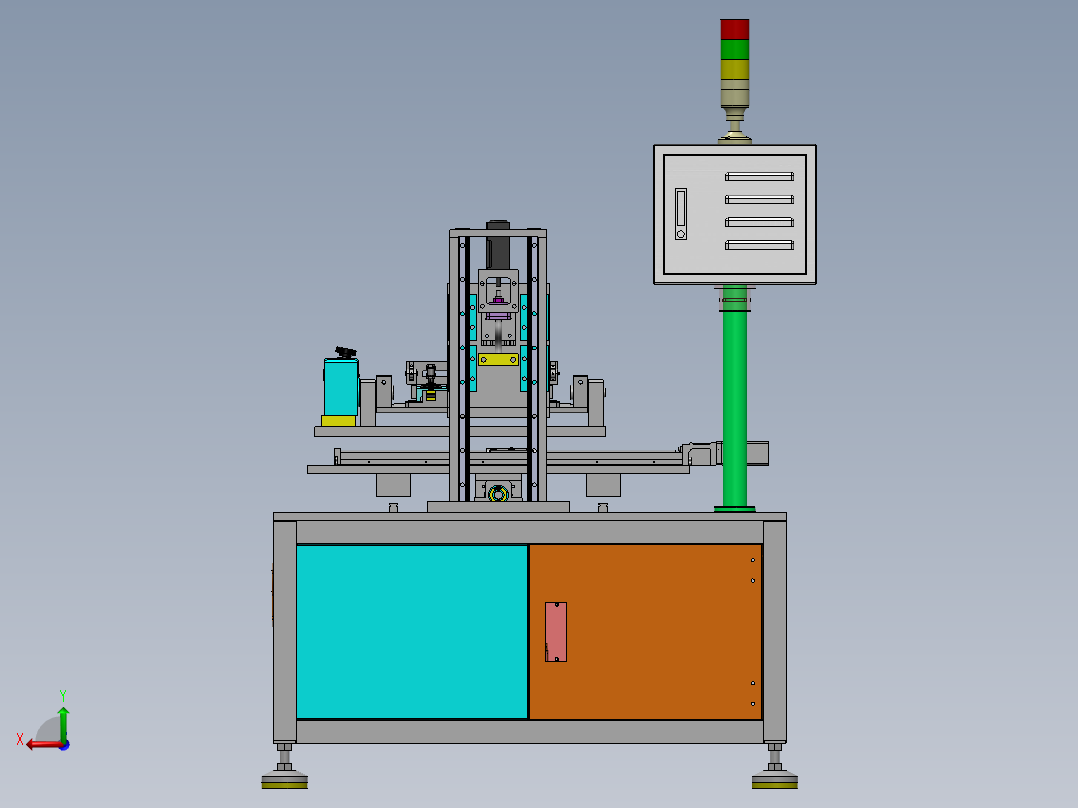 五轴碳刷精磨机sw18可编辑后视图