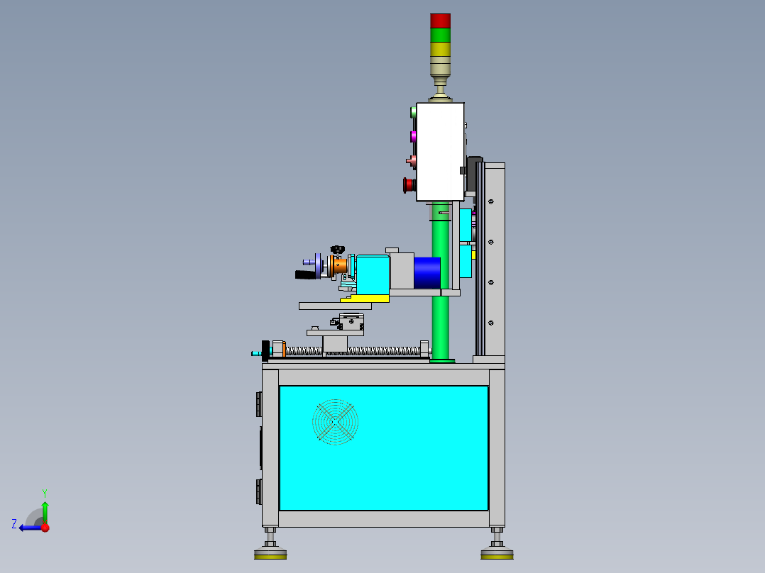 五轴碳刷精磨机sw18可编辑右视图