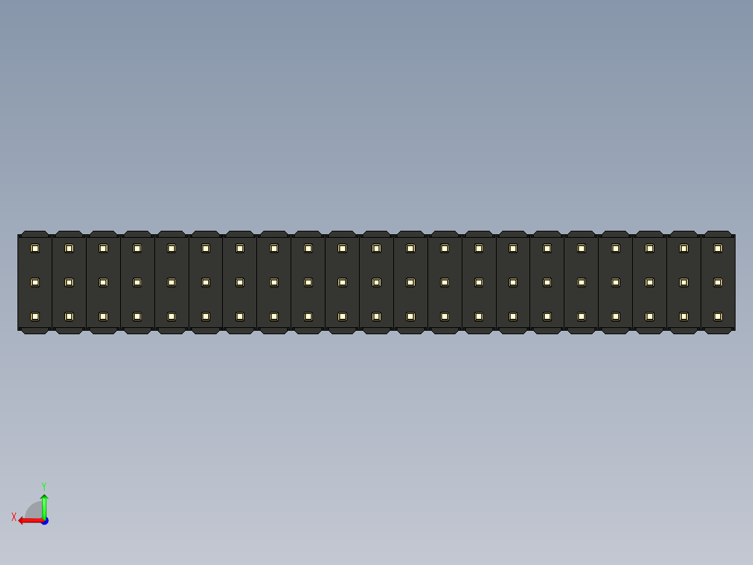 彩色公头100mil（2.54mm）系列-DS1021_black_3x21p_100mil_Type1_rev1.0后视图
