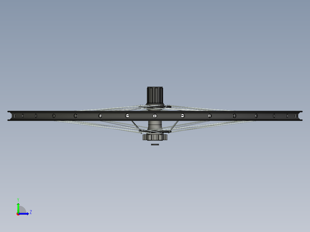 自行车车轮左视图