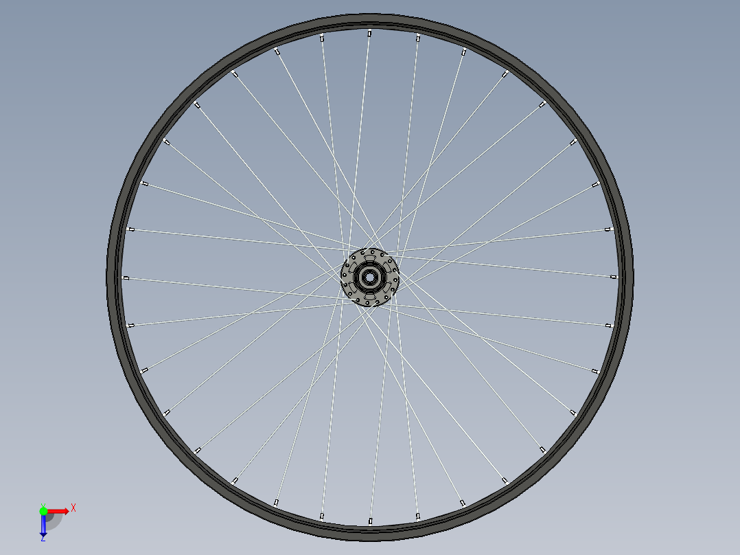 自行车车轮俯视图