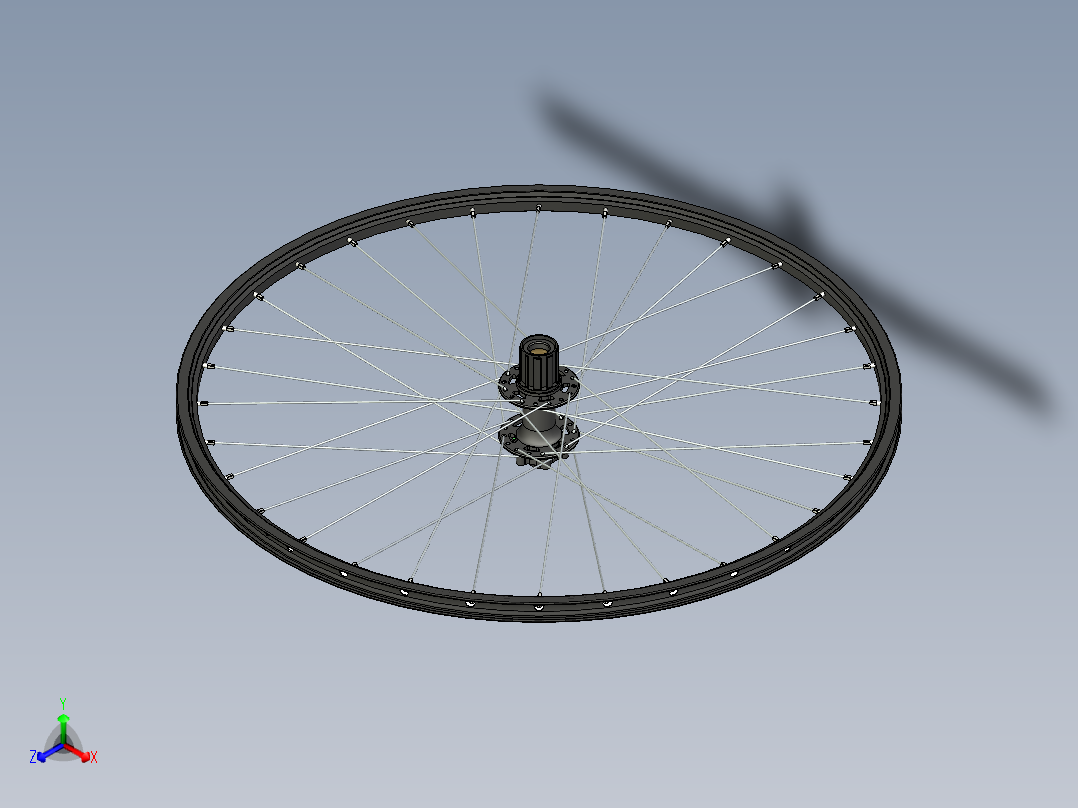 自行车车轮正等轴测图