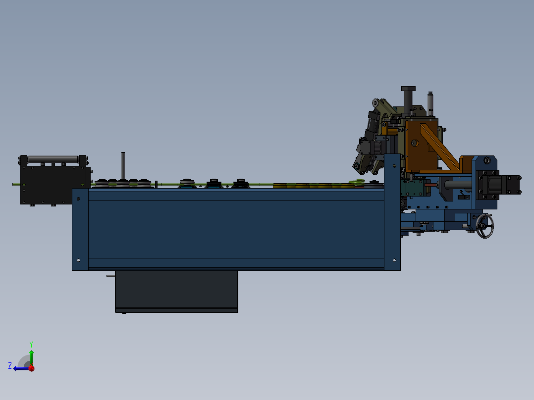 全自动弯环机3D图 非标自动化设备3D图纸3D模型右视图