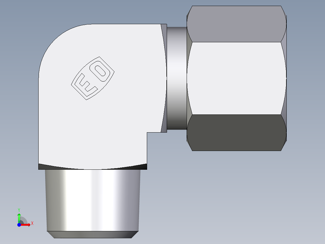 卡套式工业通用硬管接头EO_Male_stud_elbow_WE10SMCF前视图