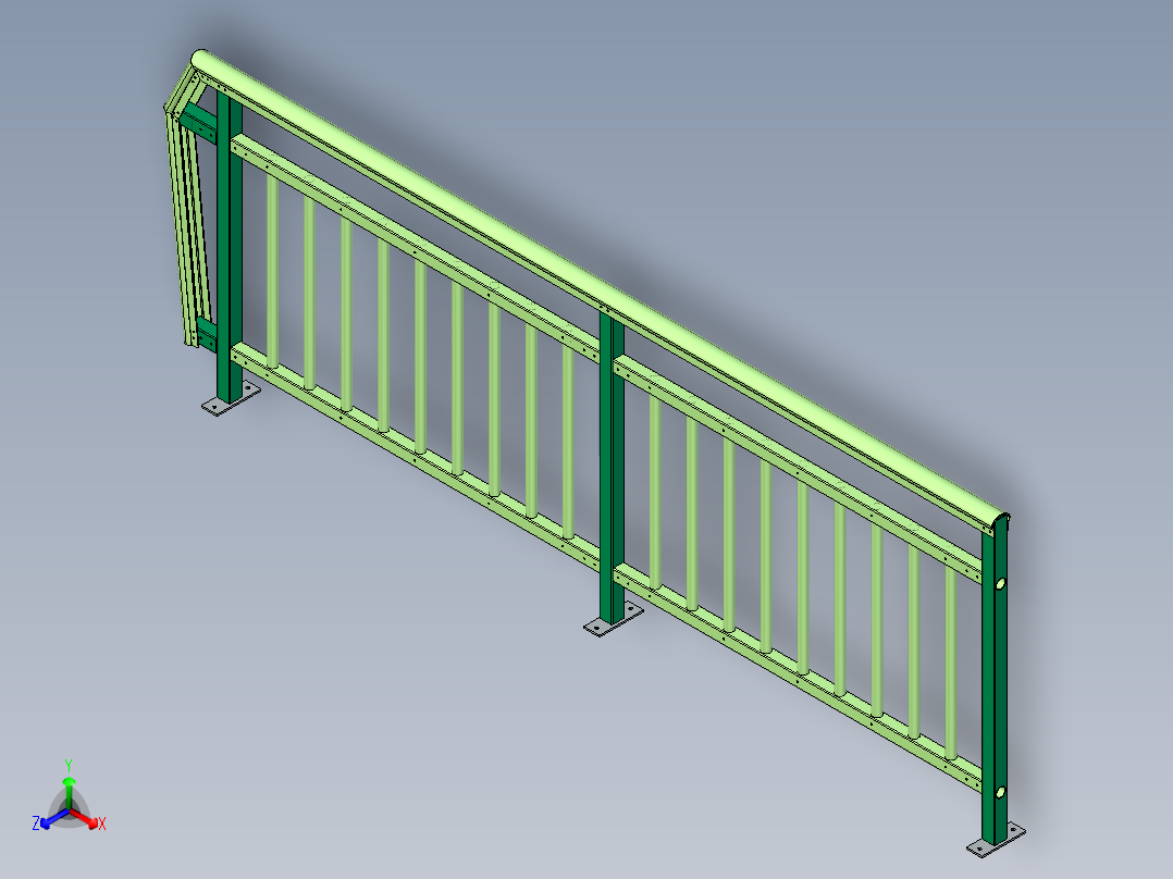 栏杆正等轴测图