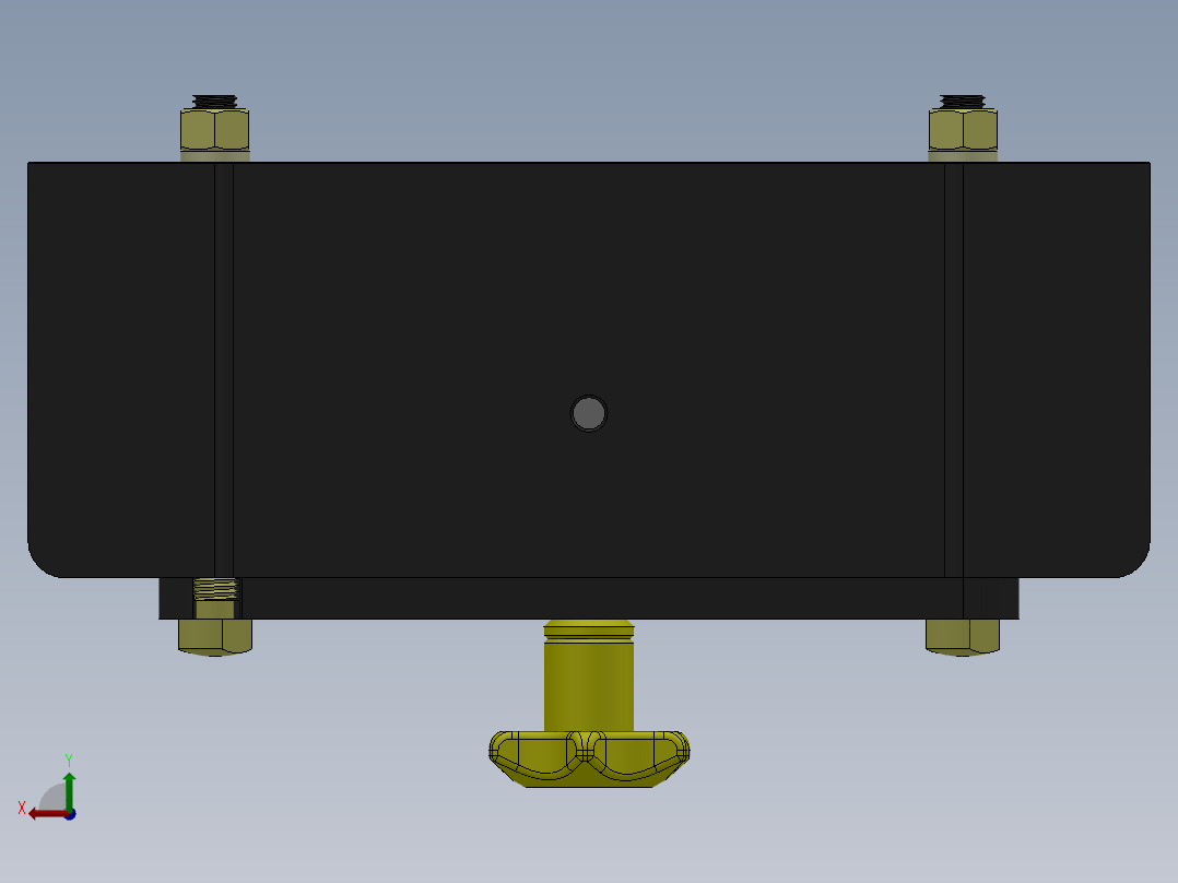 831007拨叉加工工艺及钻攻M8螺纹孔夹具设计【铣断前】【含三维UG和SolidWorks】后视图