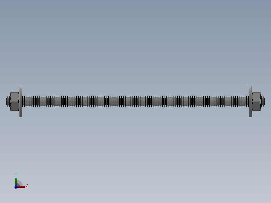紧固件-0.2500 All-Thread前视图