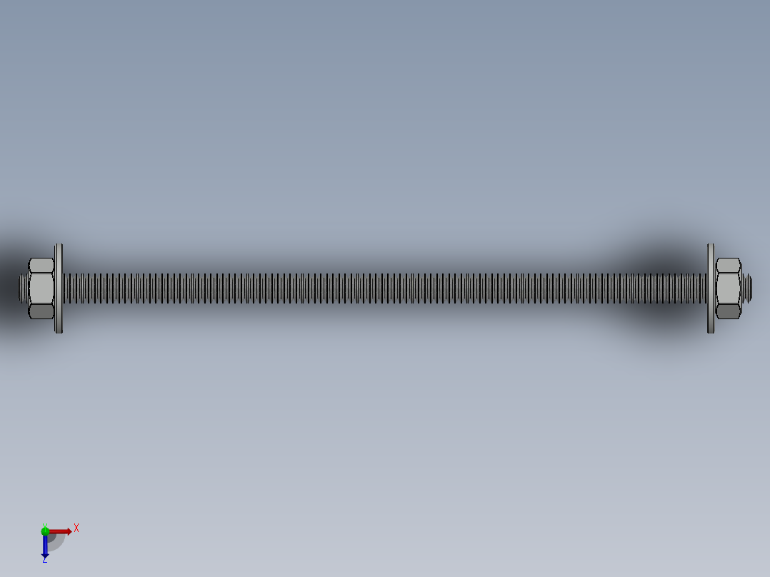 紧固件-0.2500 All-Thread俯视图