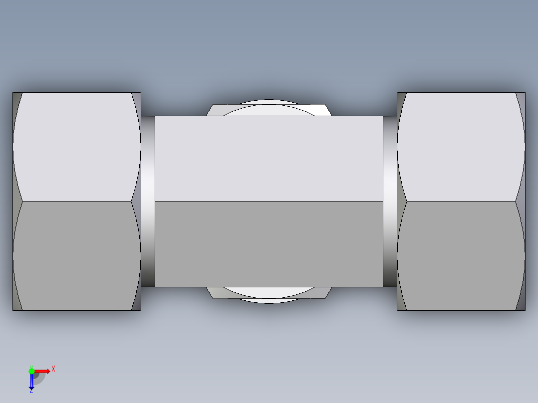 卡套式工业通用硬管接头EO_Adjustable_locknut_branch_tee_TEE25SMCF俯视图