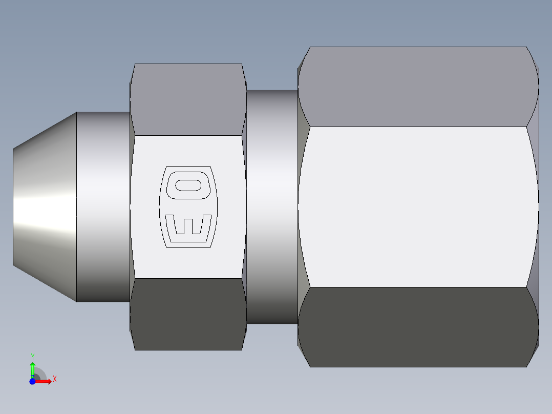卡套式工业通用硬管接头EO_Weld_connector_AS08ZS前视图