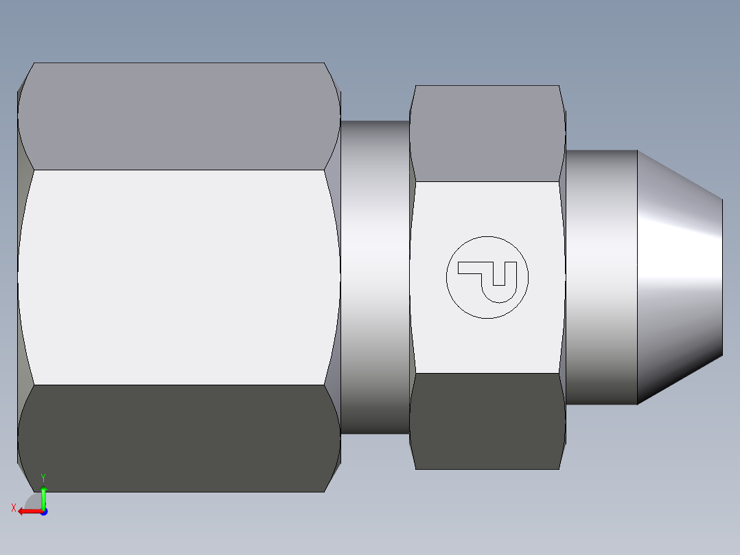 卡套式工业通用硬管接头EO_Weld_connector_AS08ZS后视图