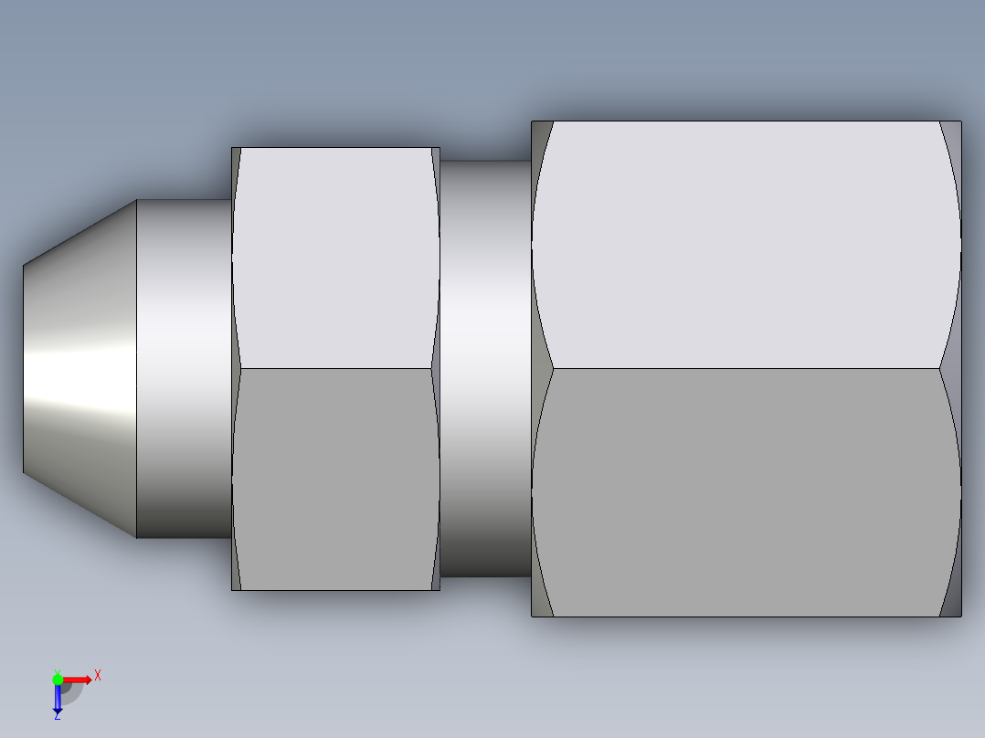 卡套式工业通用硬管接头EO_Weld_connector_AS08ZS俯视图