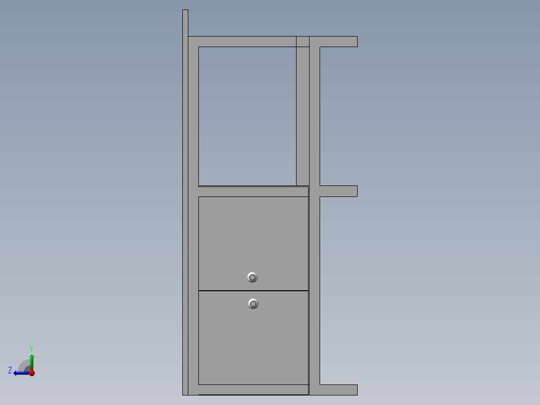 机械设备装配操作台右视图