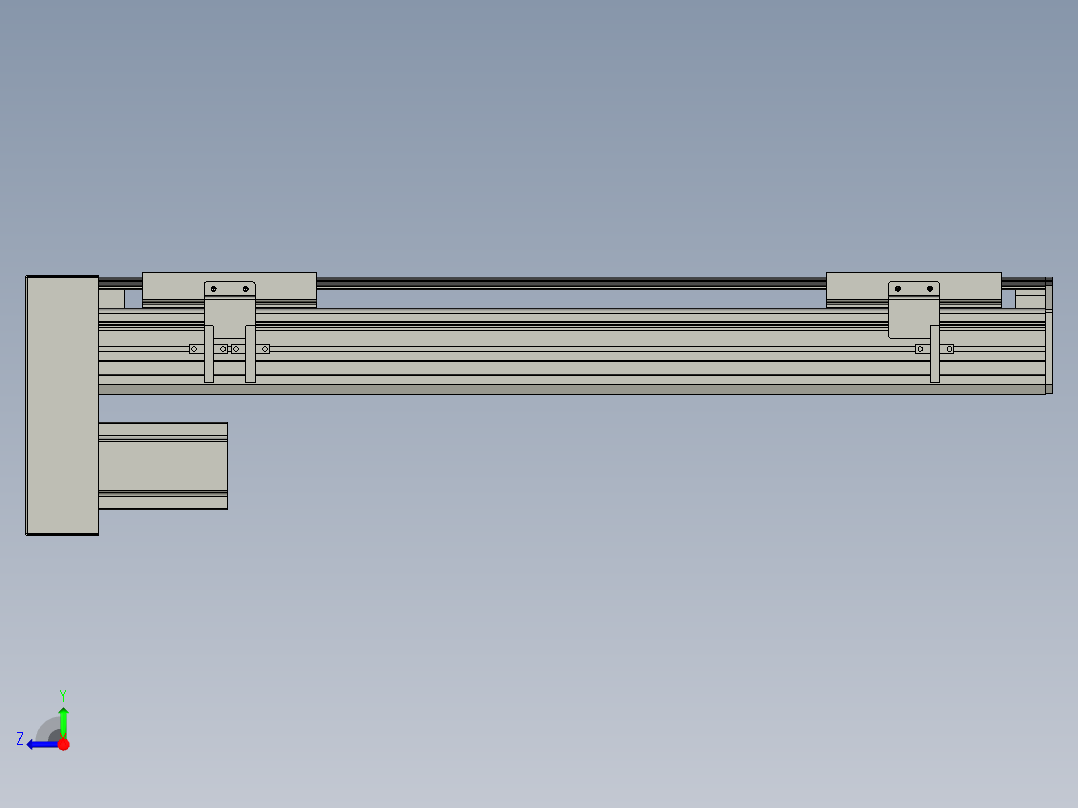 直线模组WG-LHA12-S450-D设计图纸右视图