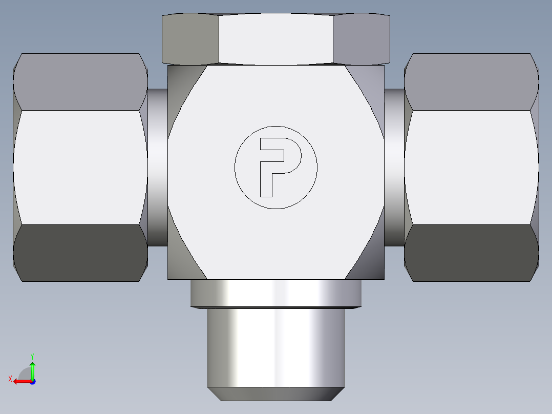 卡套式工业通用硬管接头EO_High_pressure_banjo_tee_TH16SR71后视图