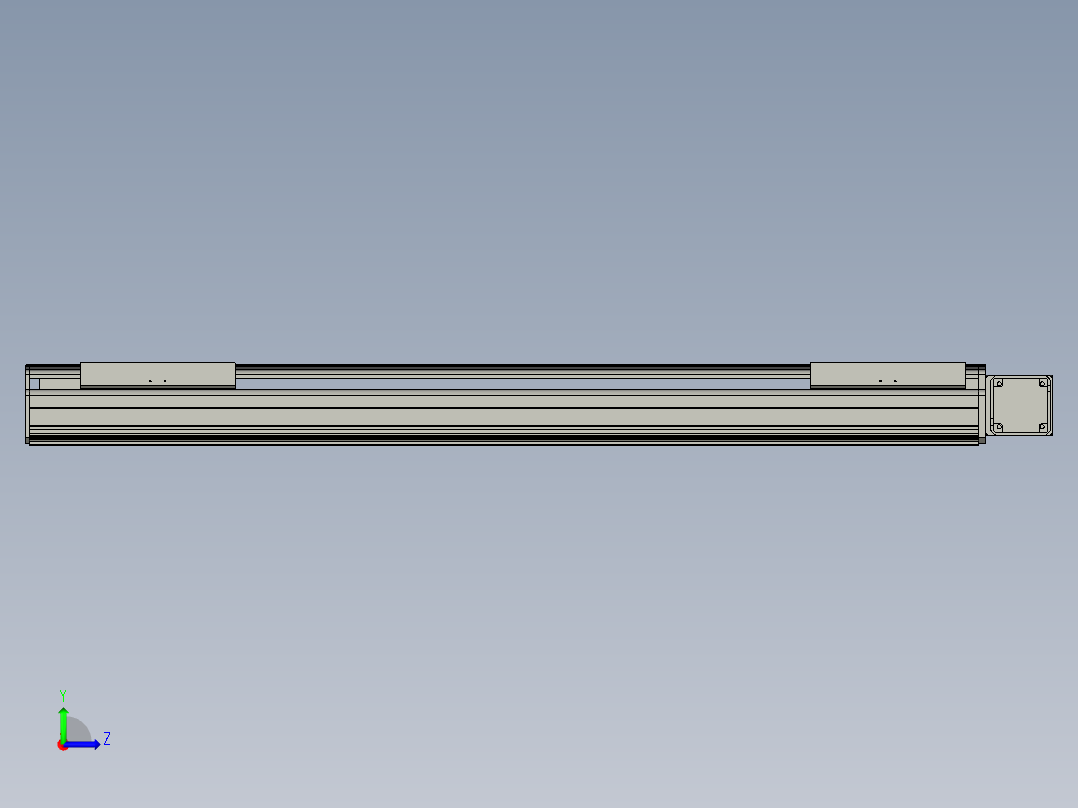 直线模组LHB21-L40-S1050-R(B)设计图纸左视图