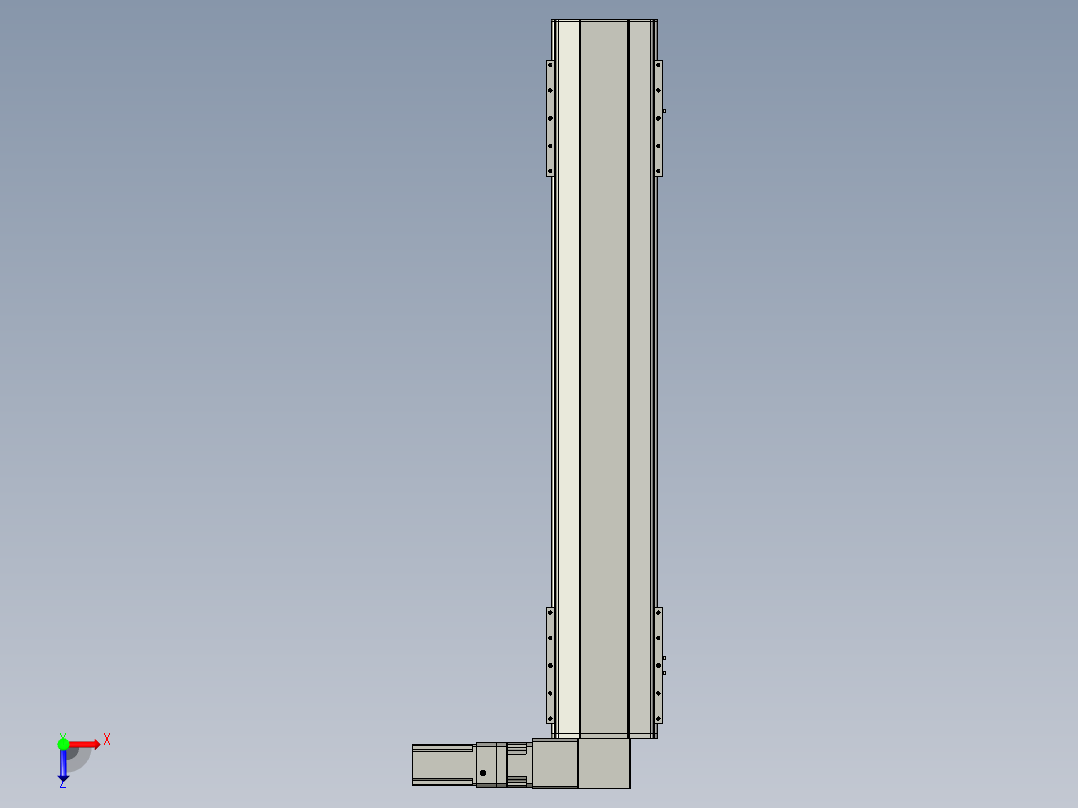 直线模组LHB21-L40-S1050-R(B)设计图纸俯视图