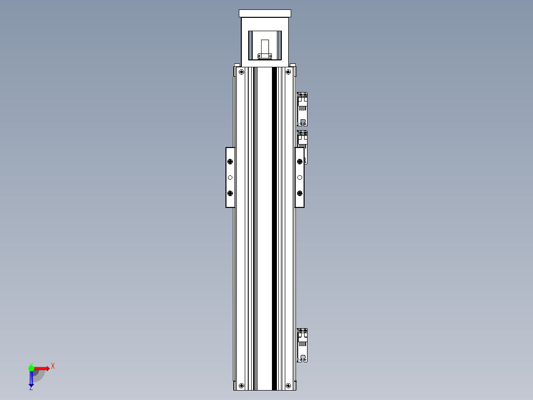 TPA-KNR-100E-2020C-L300A1-M-BJ86-N3线性模块铝制底座俯视图