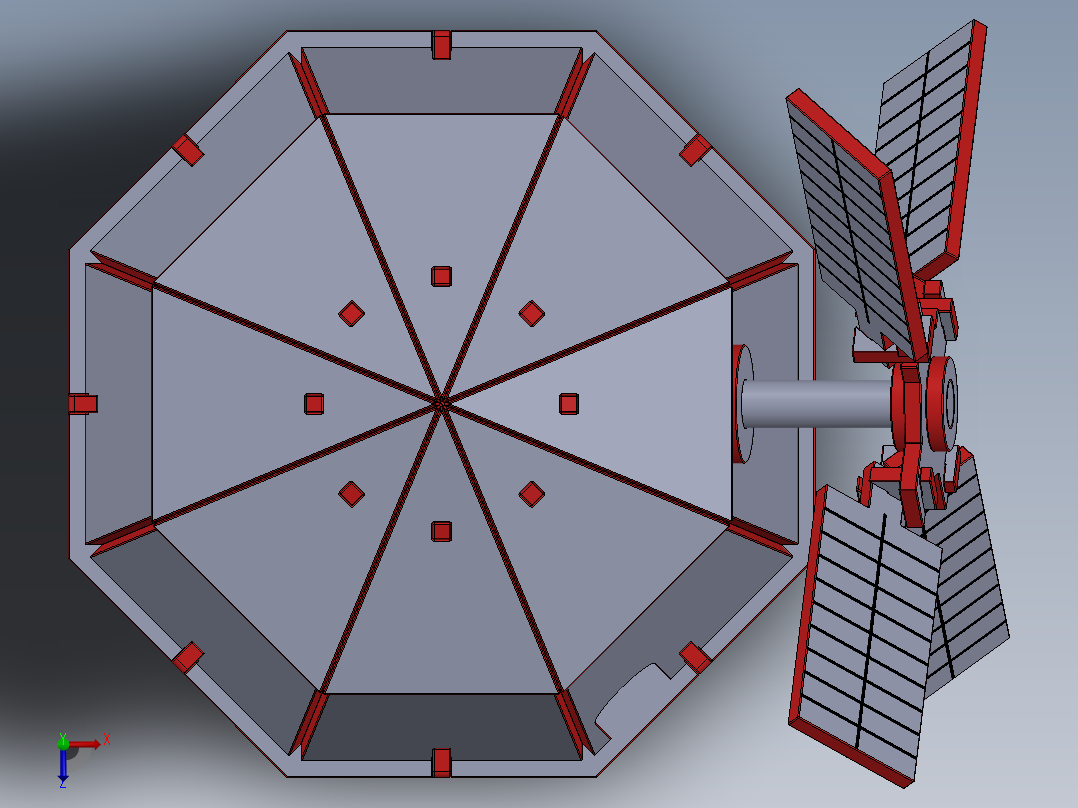 激光切割的木制玩具风车模型3D图纸 Solidworks设计 附STEP等格式俯视图