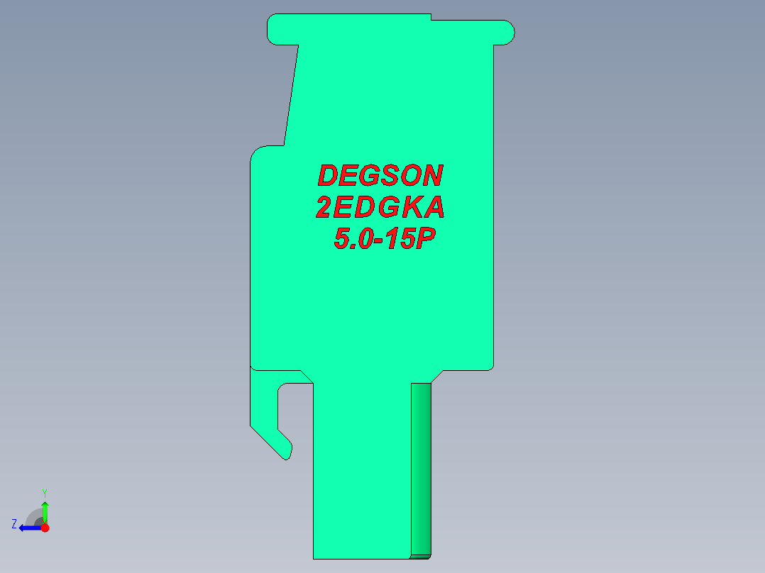 DEGSON 2EDG 系列 5.0mm 可插拔接线端子组-2EDGKA-5.0-15P-14-00AH右视图