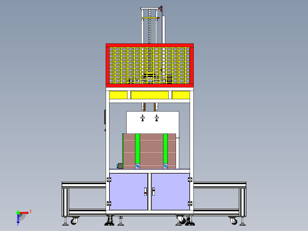 装箱上下料机械手俯视图