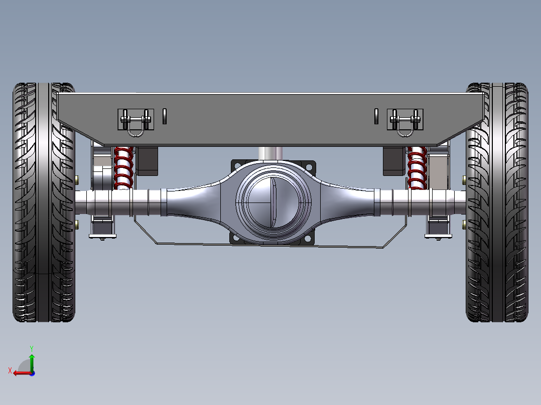 赛车底盘模型后视图