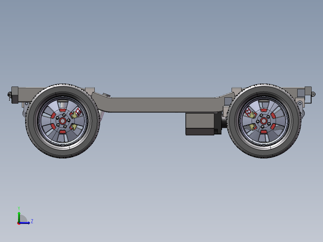 赛车底盘模型左视图
