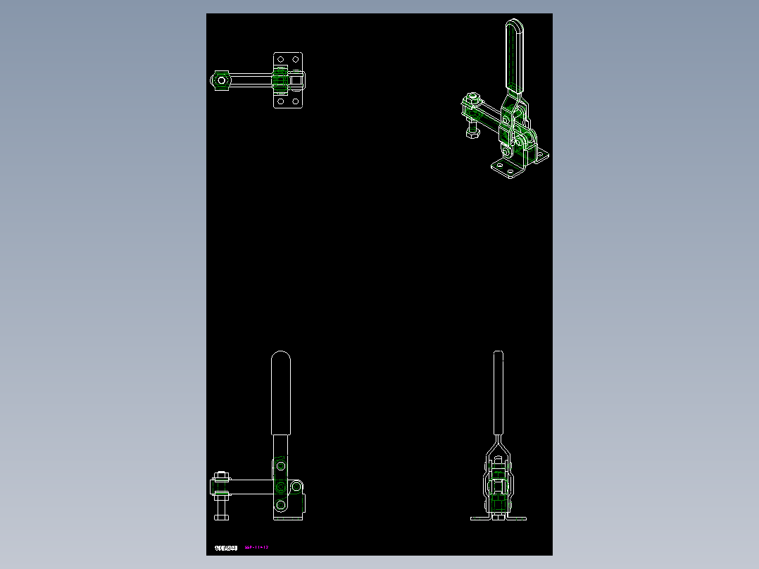 垂直式夾鉗SSP(M)-2D多系列多零件图纸模型