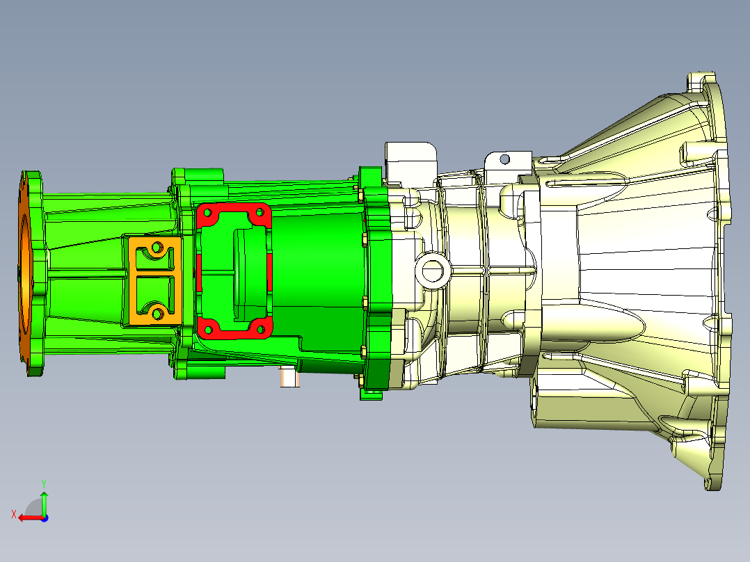 变速箱和离合器后视图