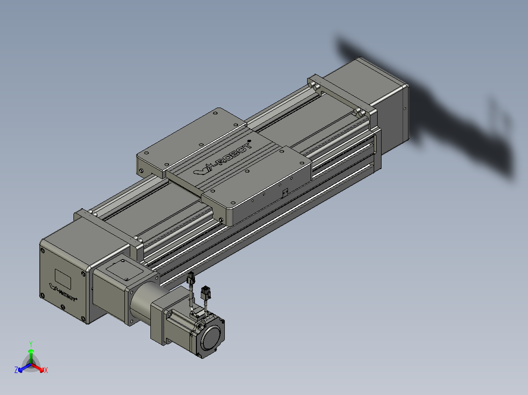 威洛博直线电机模组EB20-L224-S350-L-ZP75-MS3-5K正等轴测图