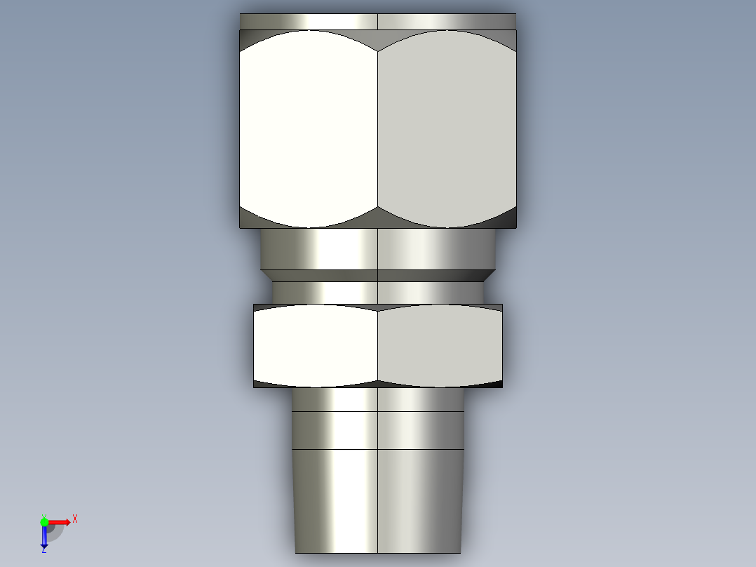 卡套式工业通用硬管接头12-8_fbu-s俯视图